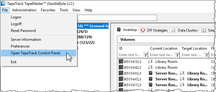 select_open_tapetrack_control_panel.png