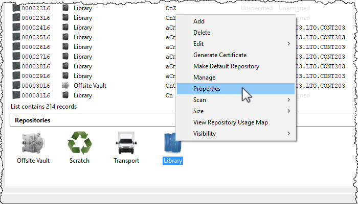 tapemaster_repository_properties.png